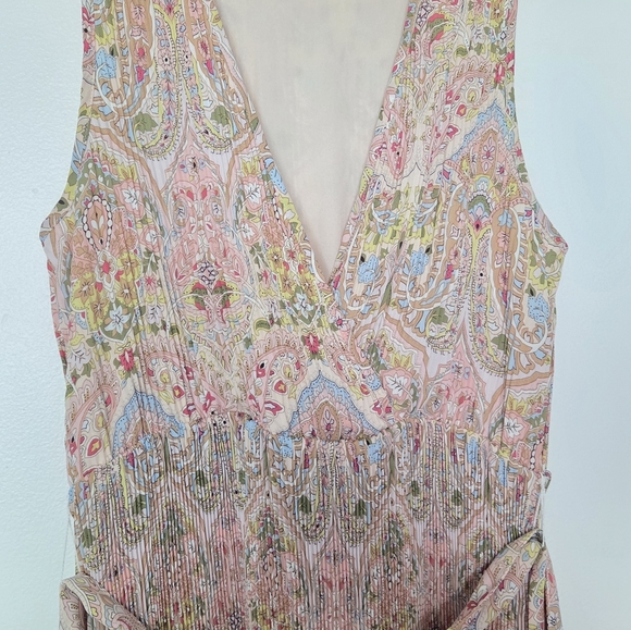 T Tahari Women's Pink Pleated Belted Faux-Wrap Maxi Dress Size M - Picture 9 of 14